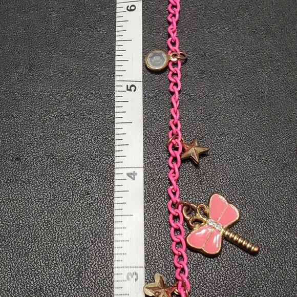 Pink dragonfly charm bracelet Up to 7" - Picture 9 of 10